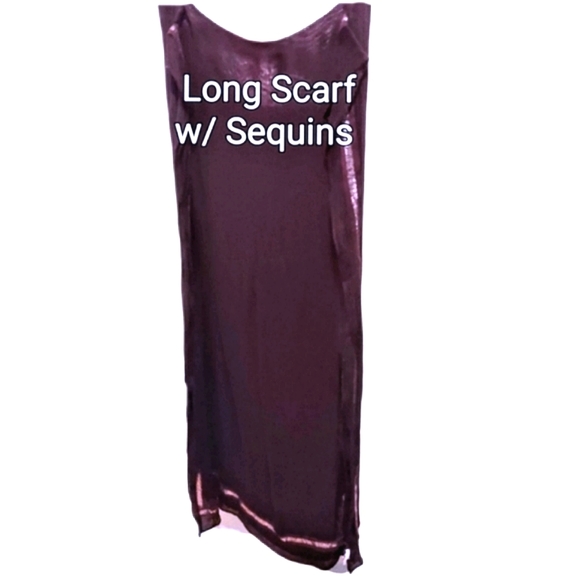 Other - Scarf: Sparkling Sequins Maroon Shawl or for Table Covering